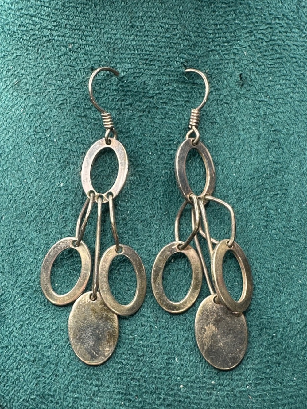Alyssa Smith Jewelry 925 Italy Sterling Silver Disc Dangle Drop Earrings - Picture 6 of 6